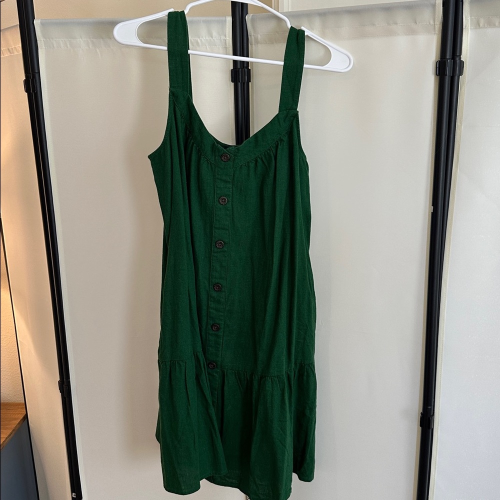 J. Crew factory Forest Green linen dress